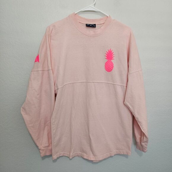 Spirit Jersey | Maui Hawaii Graphic Relaxed Long Sleeve Top Pink Pineapple XS - Picture 2 of 5